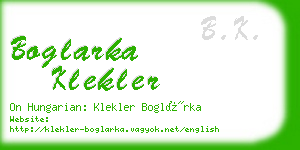 boglarka klekler business card